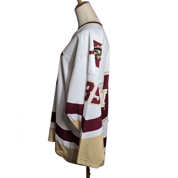 SP Flo Knit Thornton Academy Trojans 39 White and Maroon Hockey Jersey - Picture 3 of 5